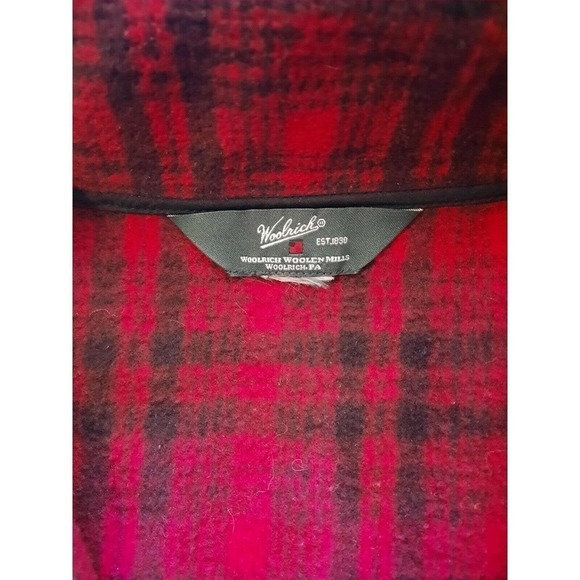 Woolrich Women's Large Red Black Hunt Plaid Fleece Full-Zip Vest Two Pockets - Picture 4 of 6
